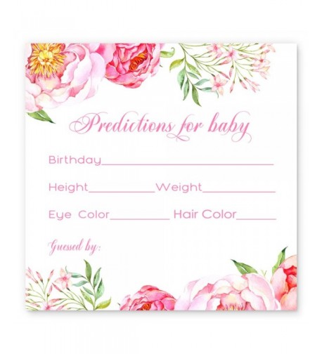 Floral Shower Prediction Cards Girls