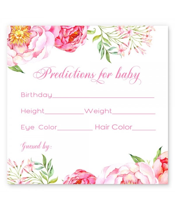 Floral Shower Prediction Cards Girls