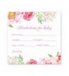 Floral Shower Prediction Cards Girls