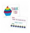 Rainbow Cupcake Kids Thank Cards