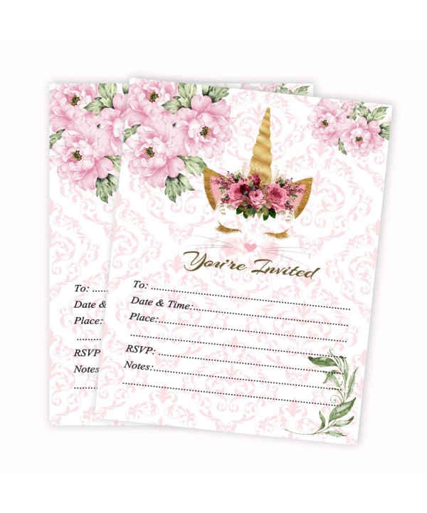 Unicorn Birthday Invitations Invites Envelopes