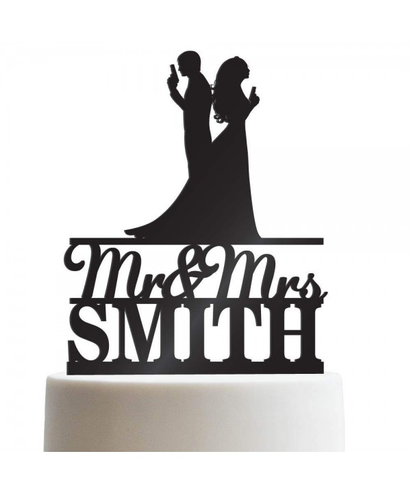 Holding Personalized Wedding Customized Toppers