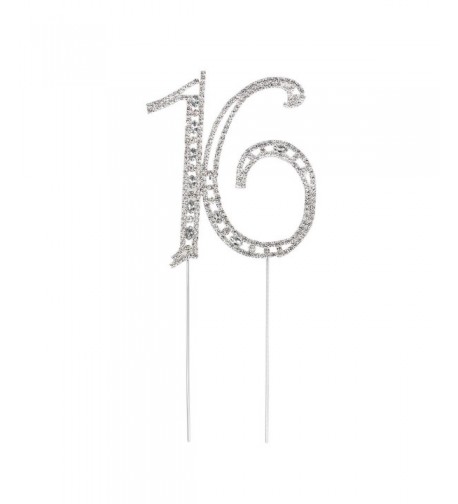 Pixnor Rhinestone Sixteen Birthday Decoration