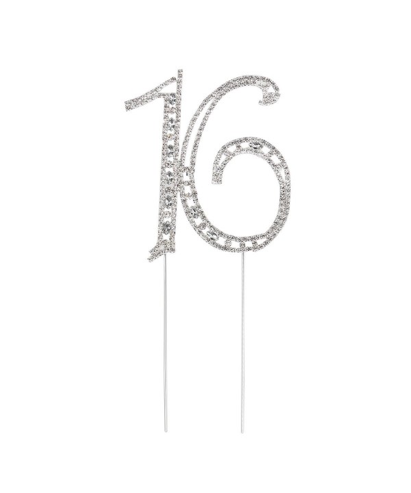 Pixnor Rhinestone Sixteen Birthday Decoration