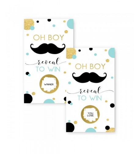 Mustache Baby Shower Scratch Cards