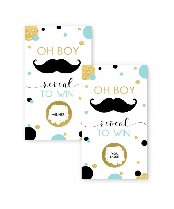 Mustache Baby Shower Scratch Cards