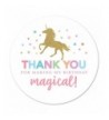 Faux Glitter Unicorn Thank Stickers