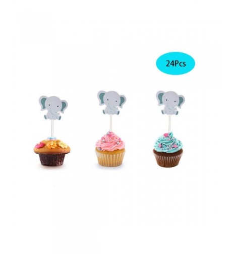 Elephant Cupcake Toppers Birthday Shower