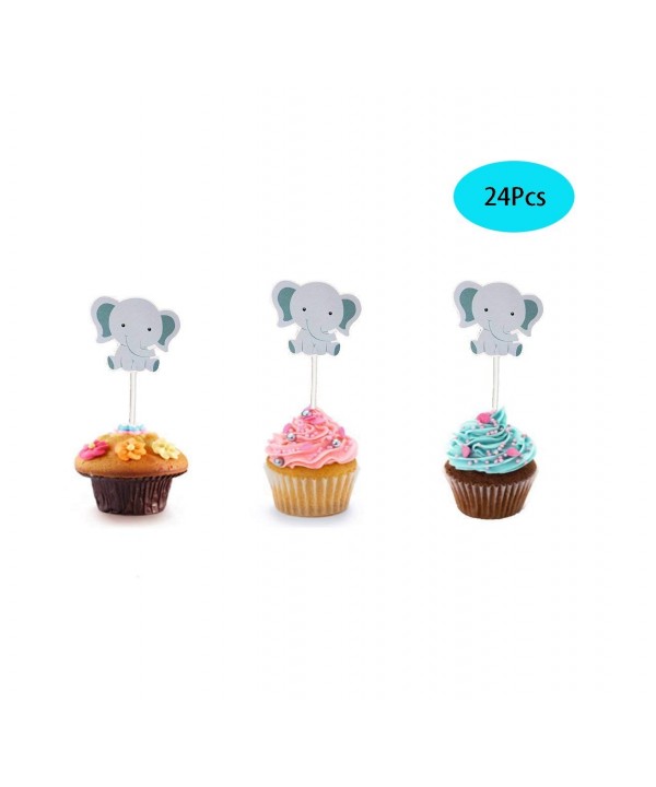 Elephant Cupcake Toppers Birthday Shower