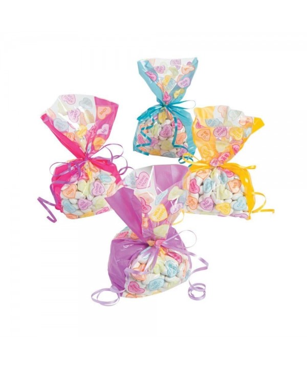 Valentines Conversation Heart Cellophane Bags