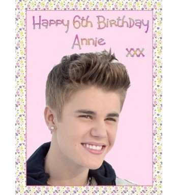 Justin Bieber PERSONALISED Birthday Topper