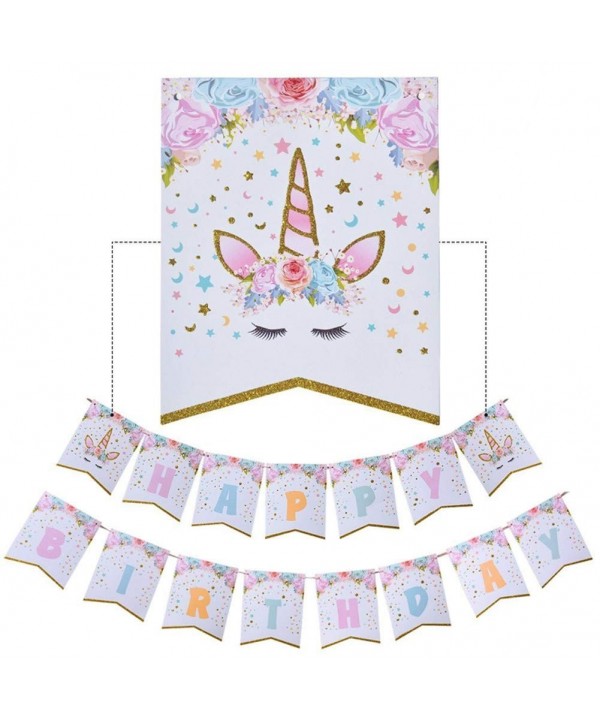 Unicorn Birthday Banner Rainbow Supplies