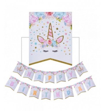 Unicorn Birthday Banner Rainbow Supplies