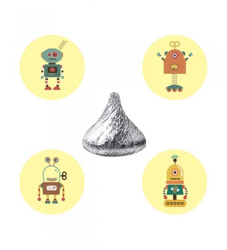 MAGJUCHE Robots Stickers Birthday Hersheys