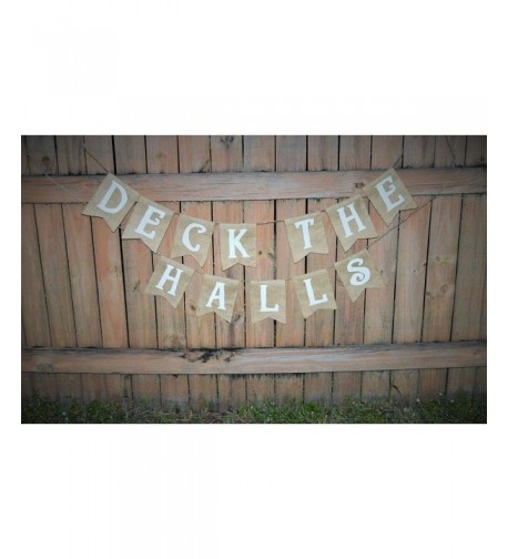 Burlap Christmas Deck Halls Banner