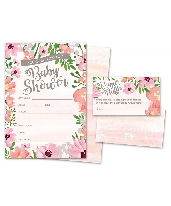 Shower Invitations Diaper Tickets Envelopes