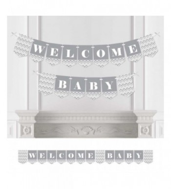 Chevron Gray Bunting Decorations Welcome