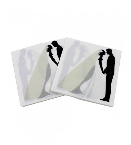 WallyE Wedding Napkins Bride Groom