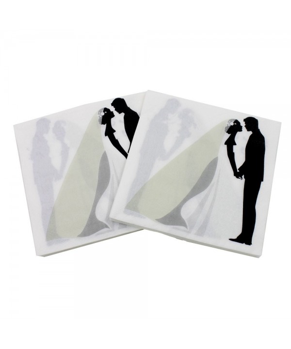 WallyE Wedding Napkins Bride Groom