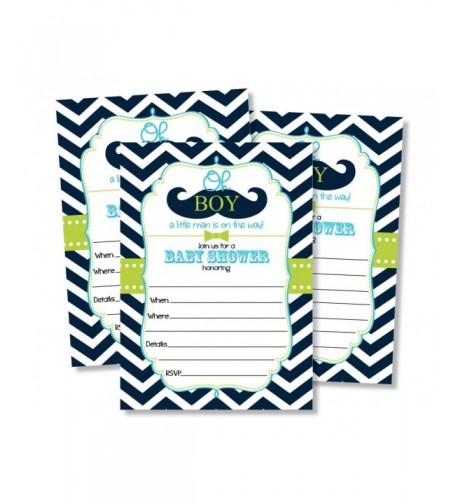 Mustache Shower Invitations Envelopes Little