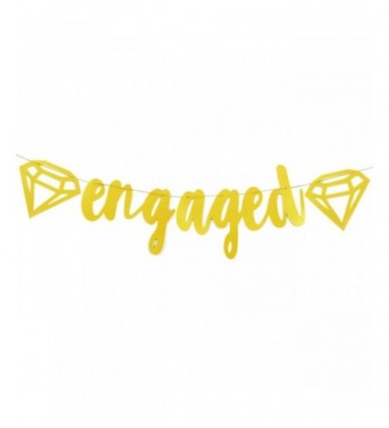 Engaged Gold Glitter Banner Diamond