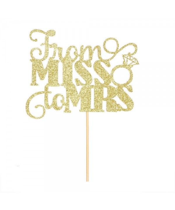 Gold Glitter Miss Cake Topper