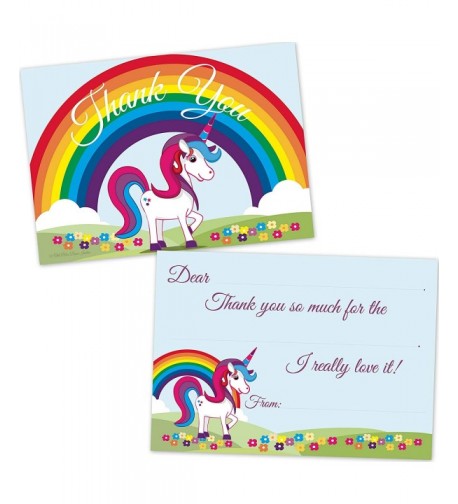 Rainbow Unicorn Birthday Thank Envelopes