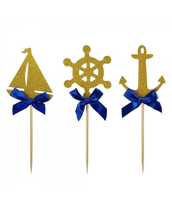 Shxstore Nautical Cupcake Birthday Supplies