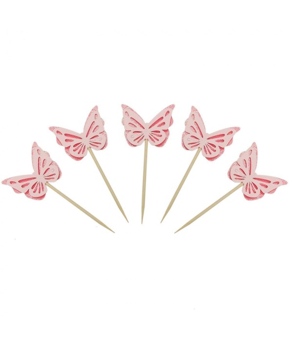 HUELE Glitter Butterfly Cupcake Valentines