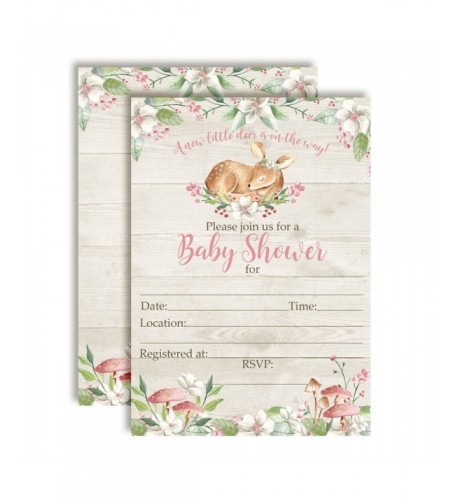 Woodland Watercolor Invitations Envelopes AmandaCreation