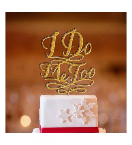 Gold Glitter Wedding Cake Topper