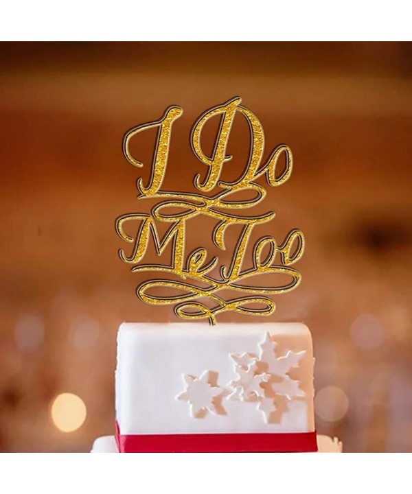 Gold Glitter Wedding Cake Topper