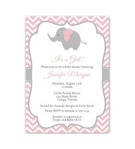 Elephant Invitations Chevron Personalized Envelopes