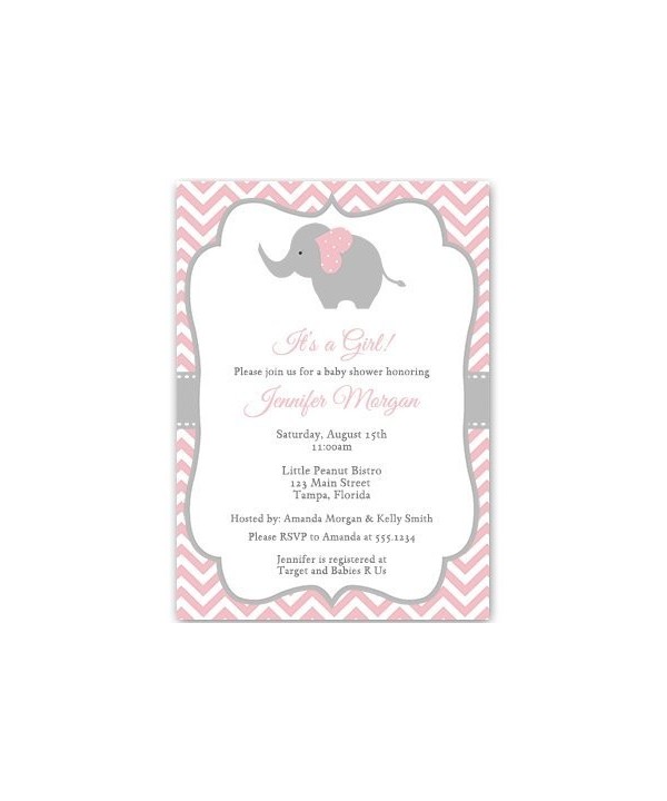 Elephant Invitations Chevron Personalized Envelopes