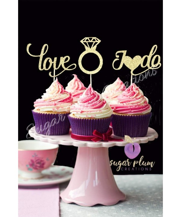 Set 12 Bridal Cupcake Toppers