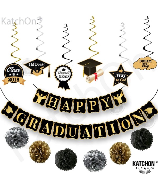 HAPPY GRADUATION Banner Hanging Swirls