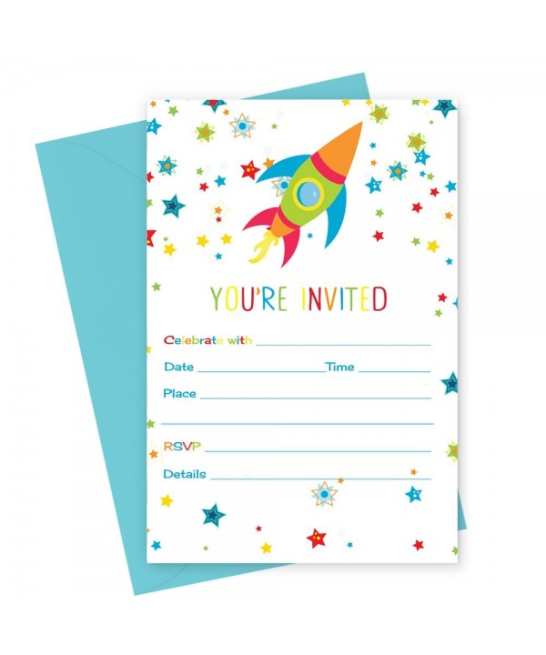 Space Birthday Party Invitations Envelopes