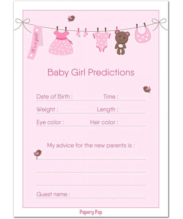 Baby Shower Prediction Advice Cards