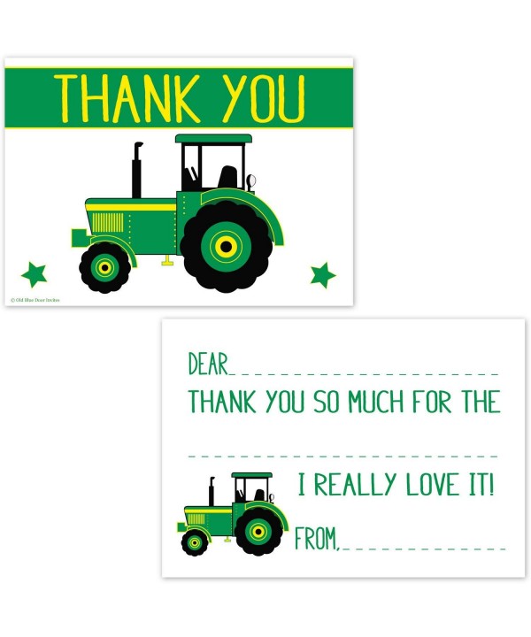 Green Tractor Fill Thank Cards