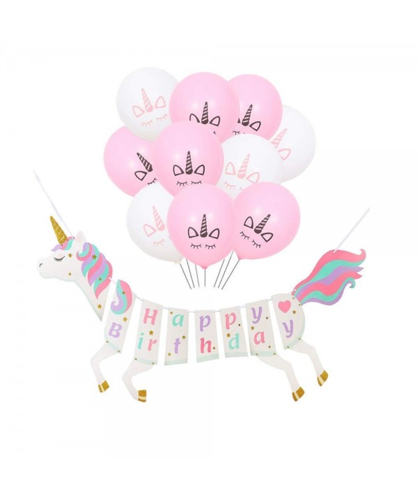 LJDJ Unicorn Birthday Banner balloons