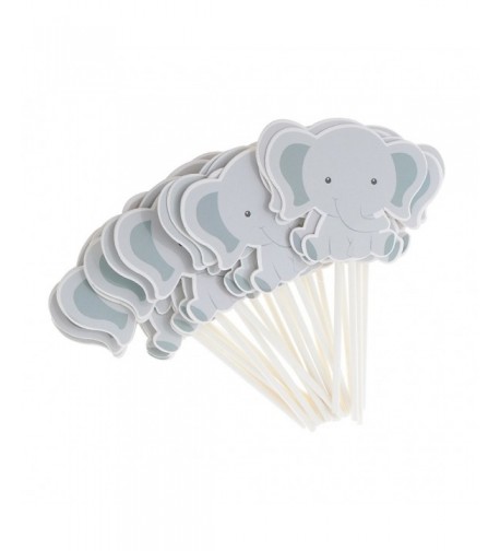 Dovewill Elephant Cupcake Toppers Decoration