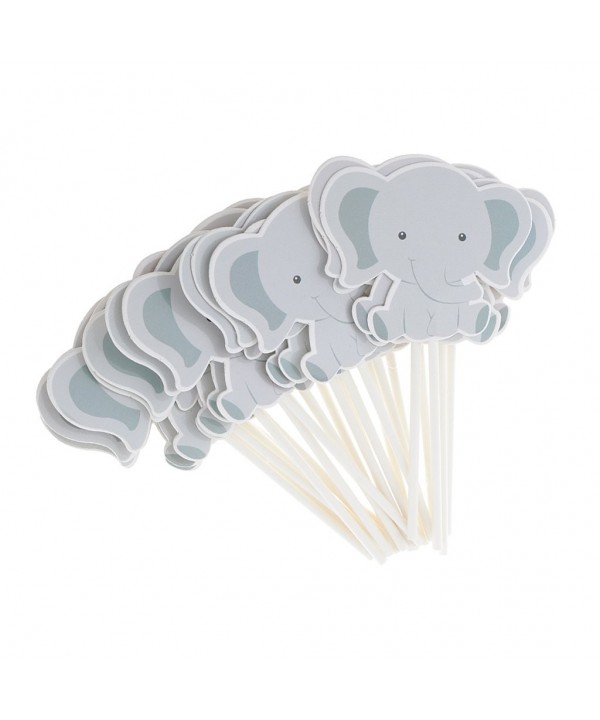 Dovewill Elephant Cupcake Toppers Decoration