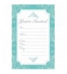 Elegant Turquoise Fill Invitations Engagement