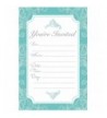 Elegant Turquoise Fill Invitations Engagement