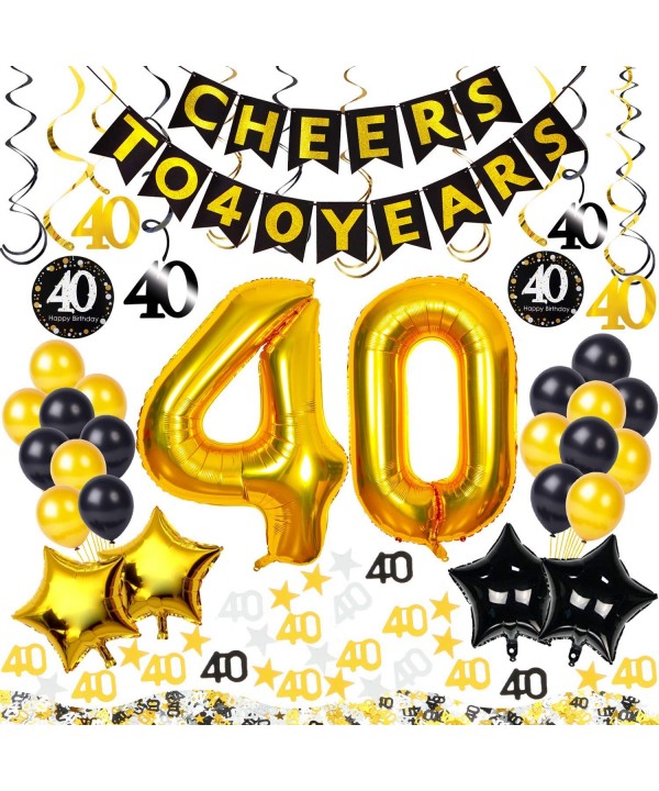 40th Birthday Decorations Kit Pieces