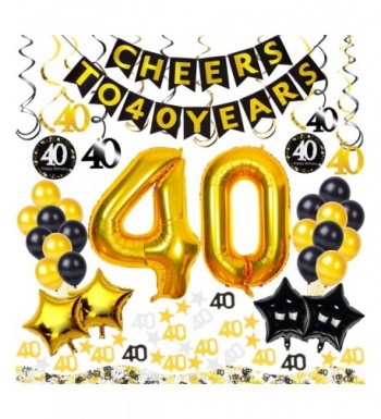 40th Birthday Decorations Kit Pieces