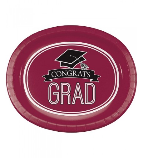 Graduation School Spirit Burgundy Plates