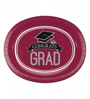 Graduation School Spirit Burgundy Plates