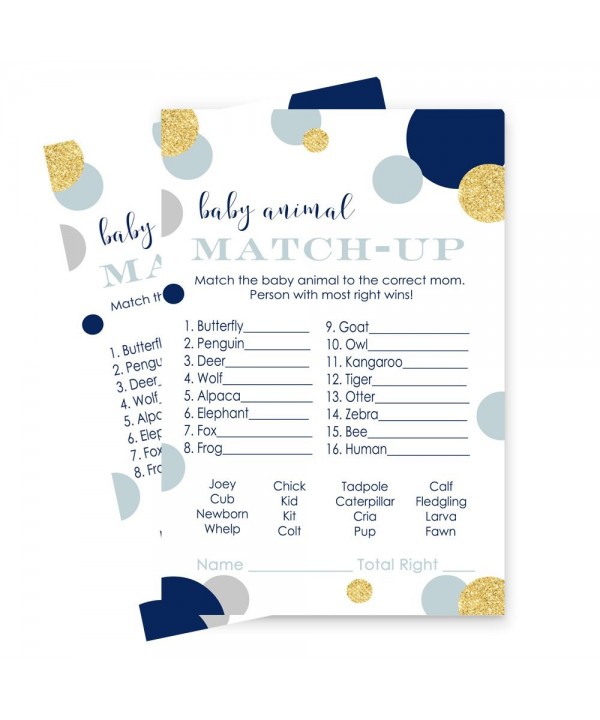 Navy Shower Animal Match Cards