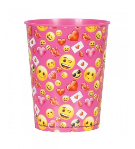 16oz Valentines Day Emoji Plastic